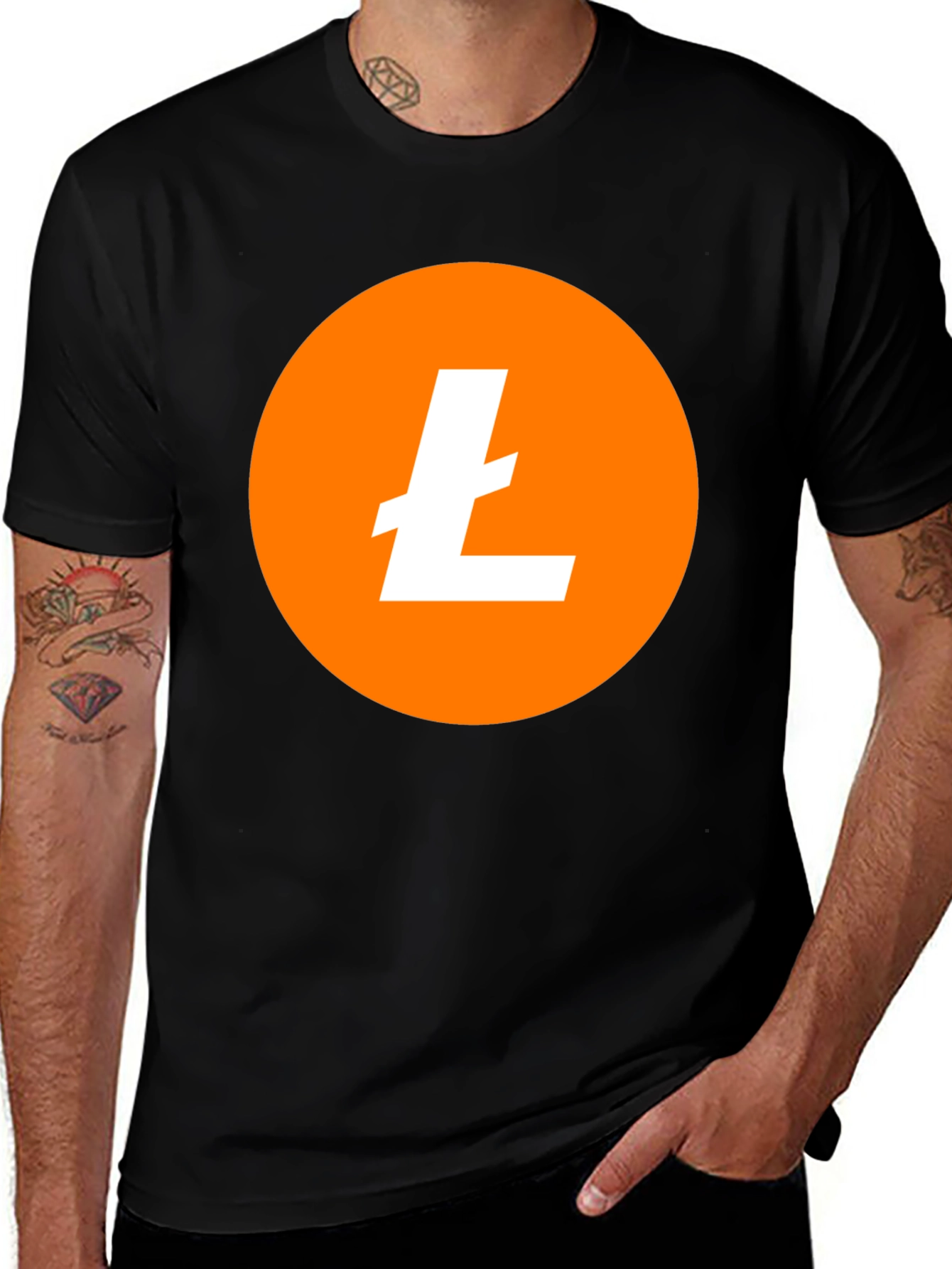 Litecoin Crypto T-Shirt - Orange Circle Design