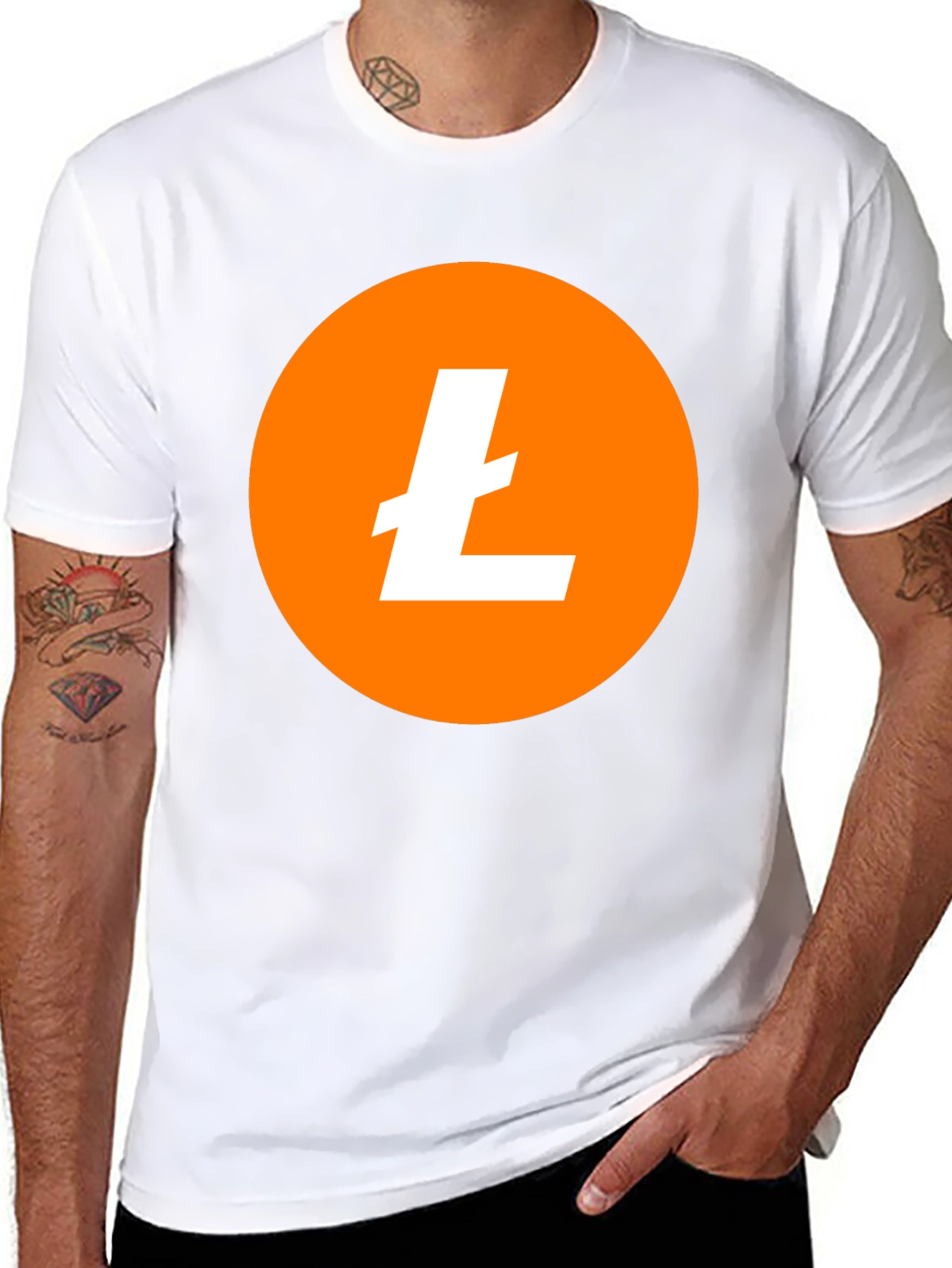 Litecoin Crypto T-Shirt - Orange Circle Design