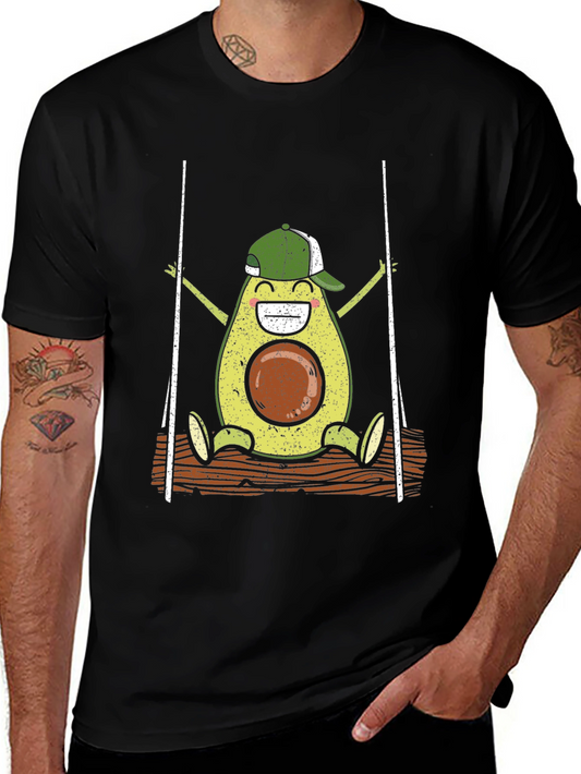 Avocado on Swing Graphic T-Shirt - Fun & Unique Tee