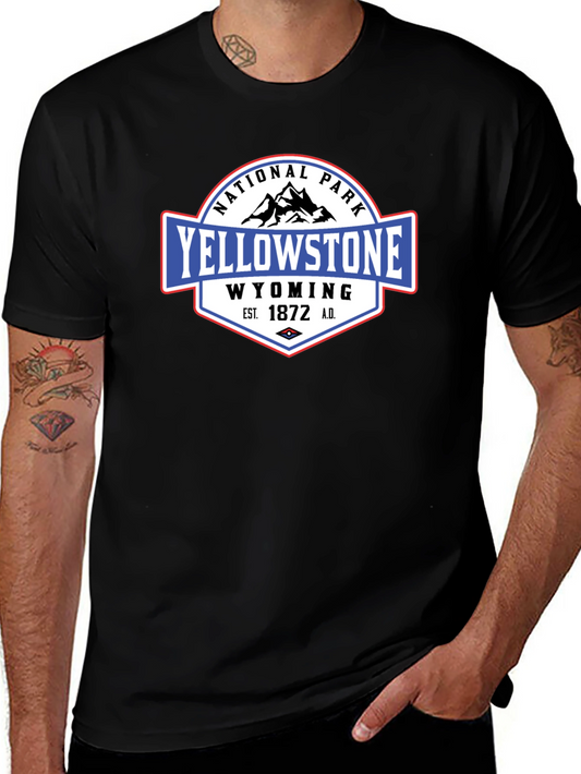 Yellowstone National Park Black Graphic T-Shirt