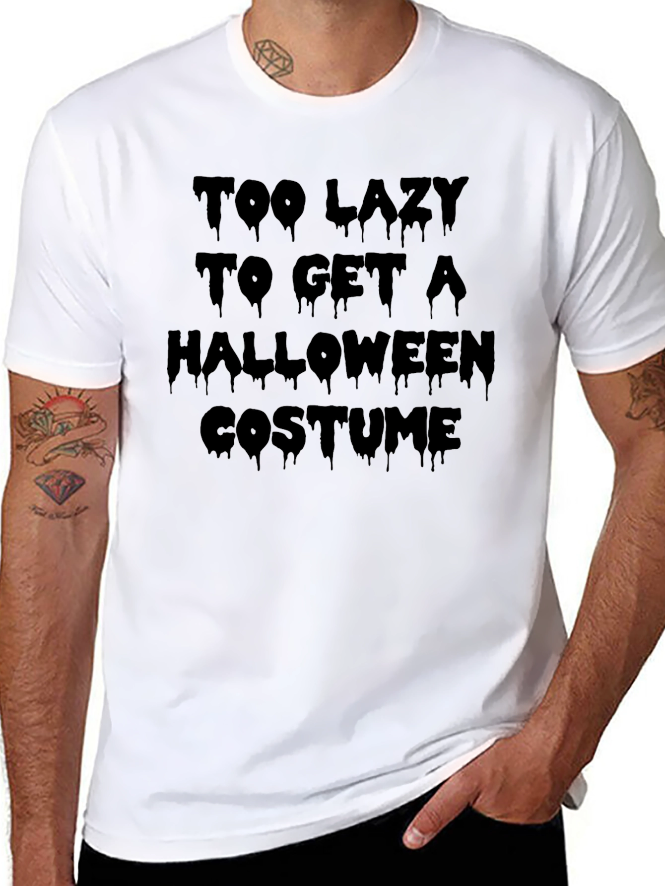 Lazy Halloween Costume Graphic T-Shirt