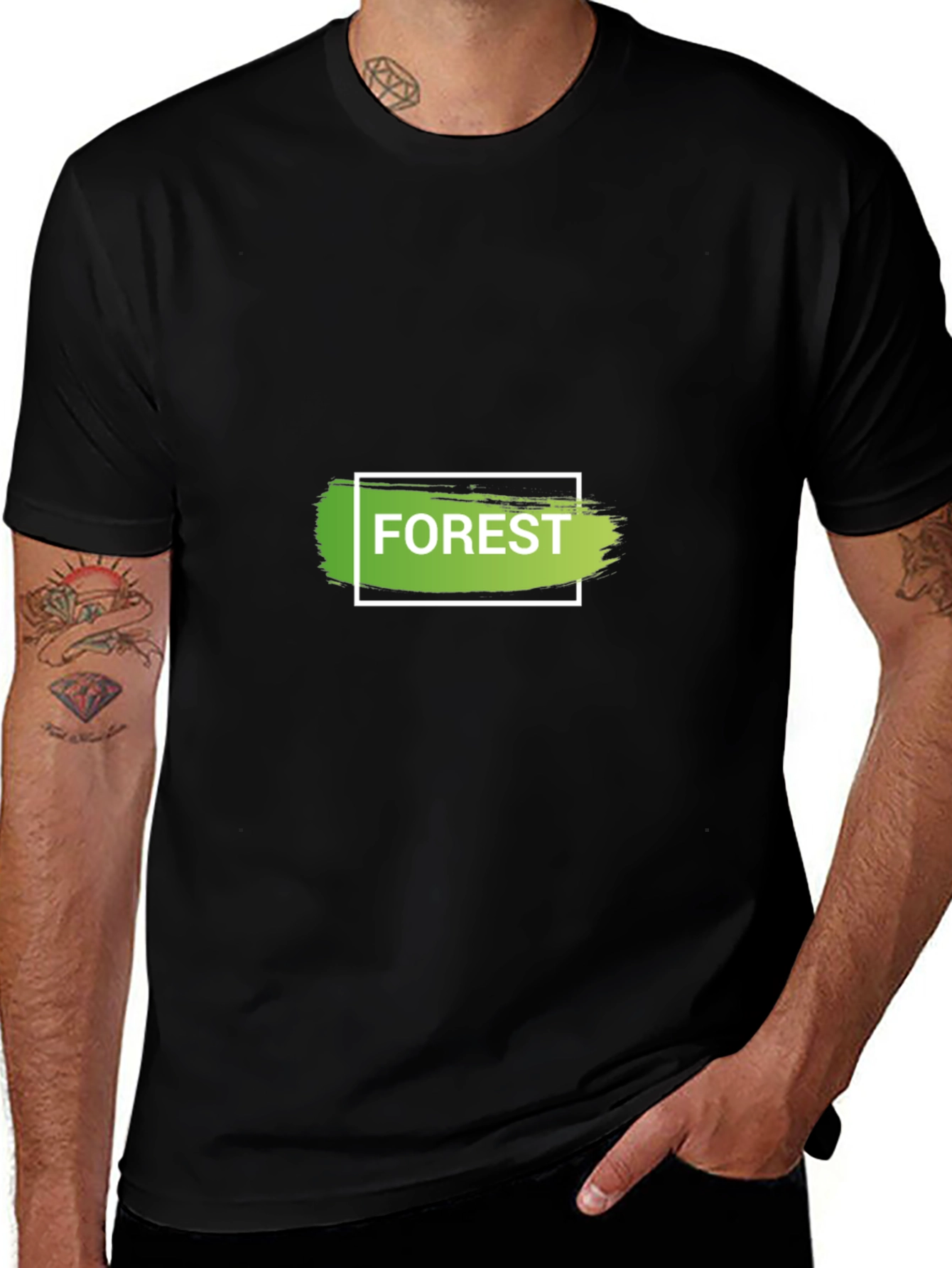 Forest Graphic Print Black T-Shirt