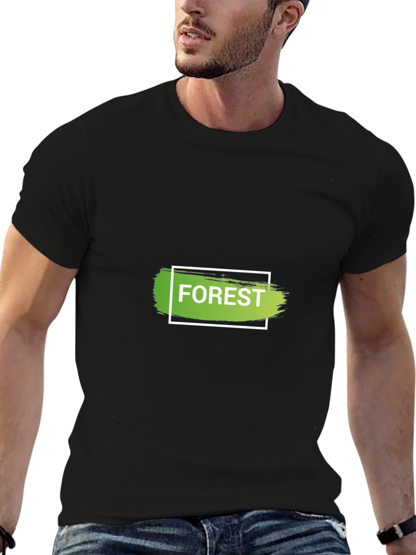 Forest Graphic Print Black T-Shirt