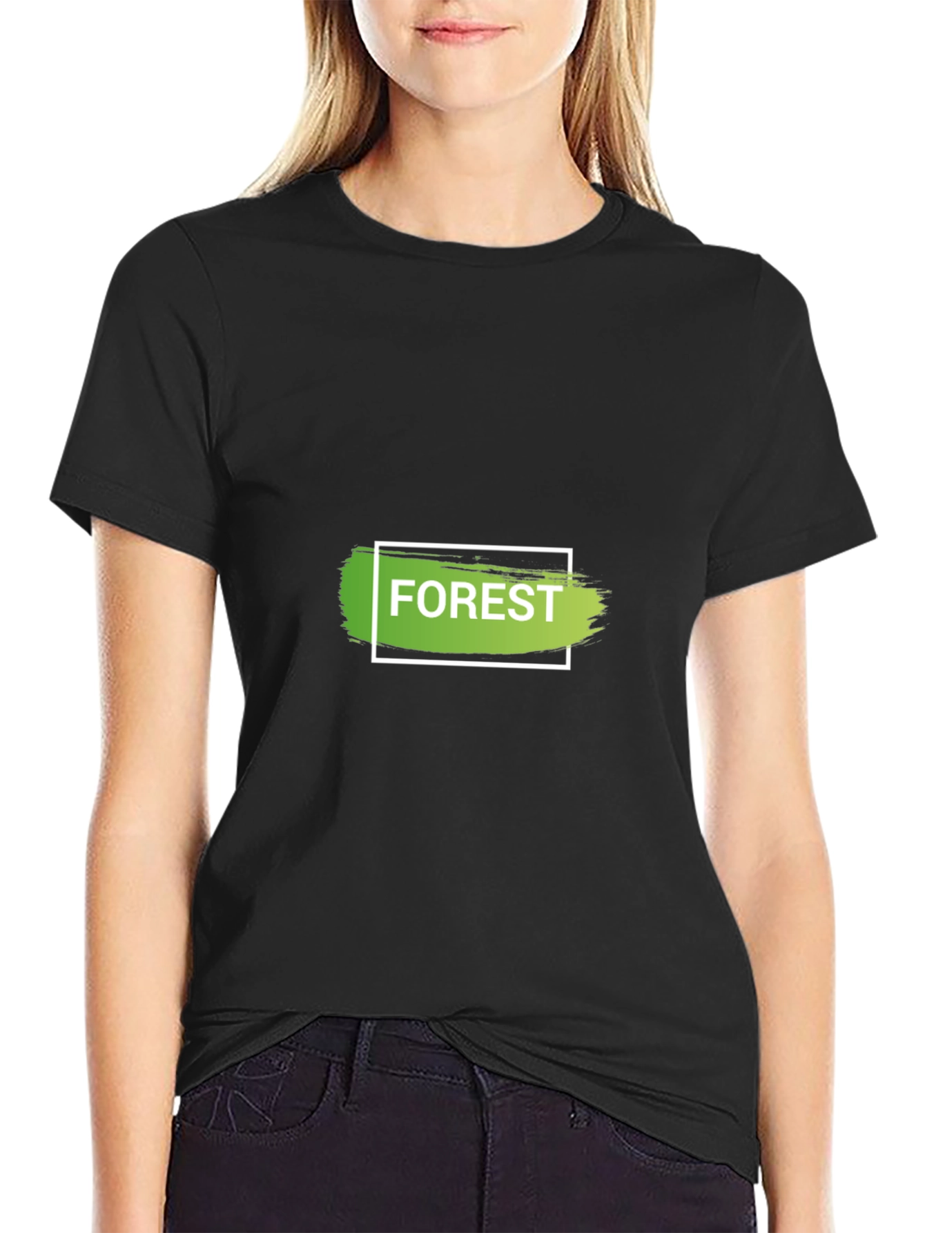 Forest Graphic Print Black T-Shirt