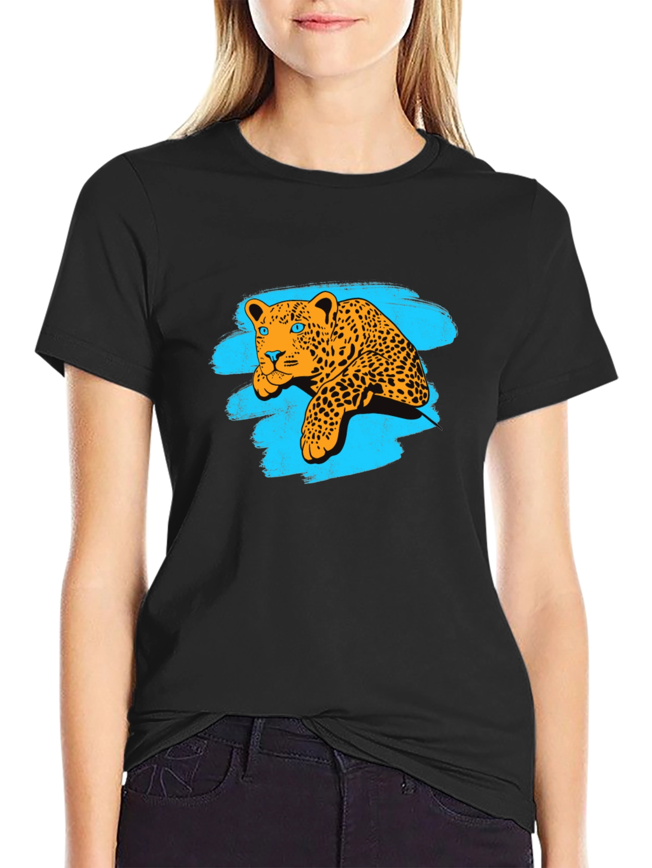 Leopard Graphic Black Tee