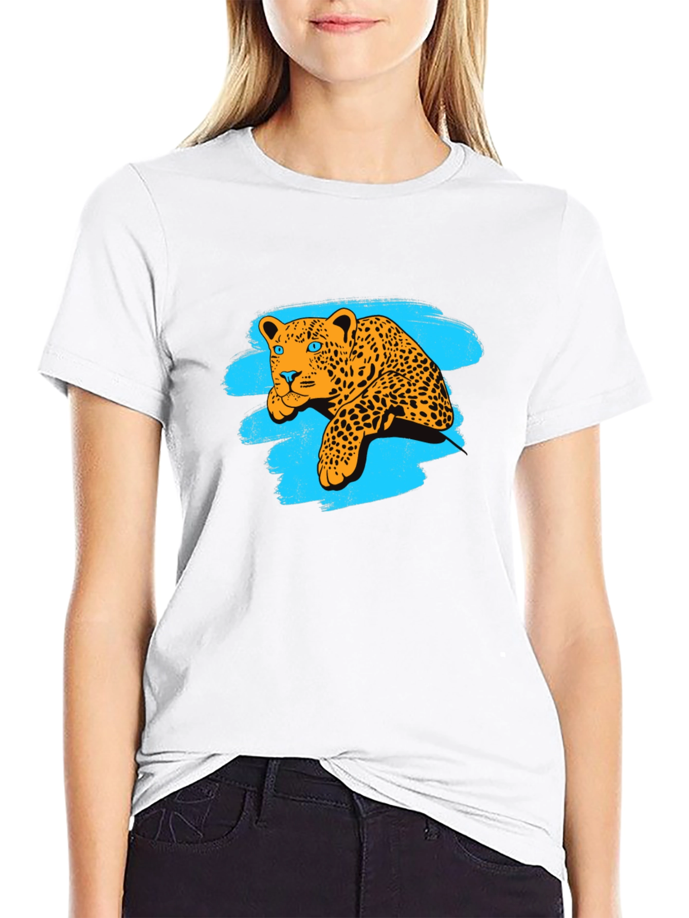 Leopard Graphic Black Tee