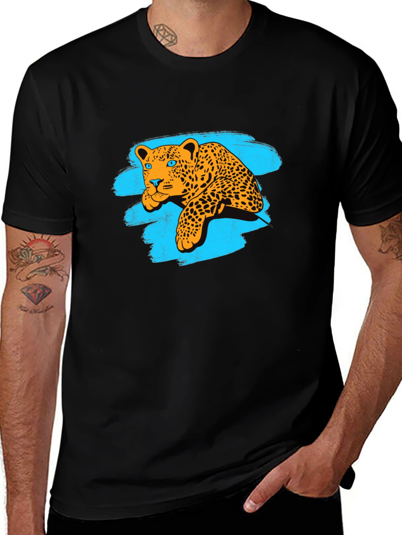 Leopard Graphic Black Tee