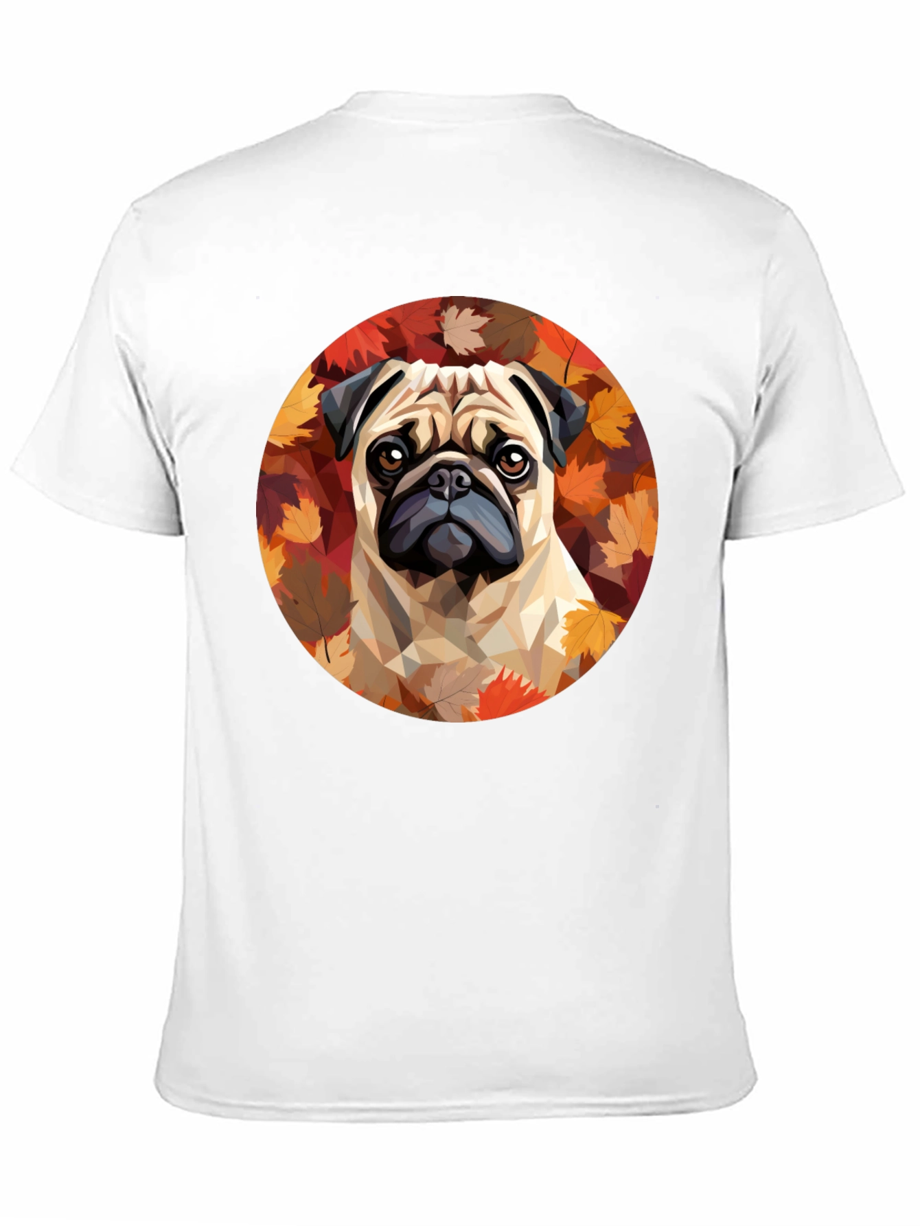 Pug Dog Leaf T-Shirt - Unique Geometric Design