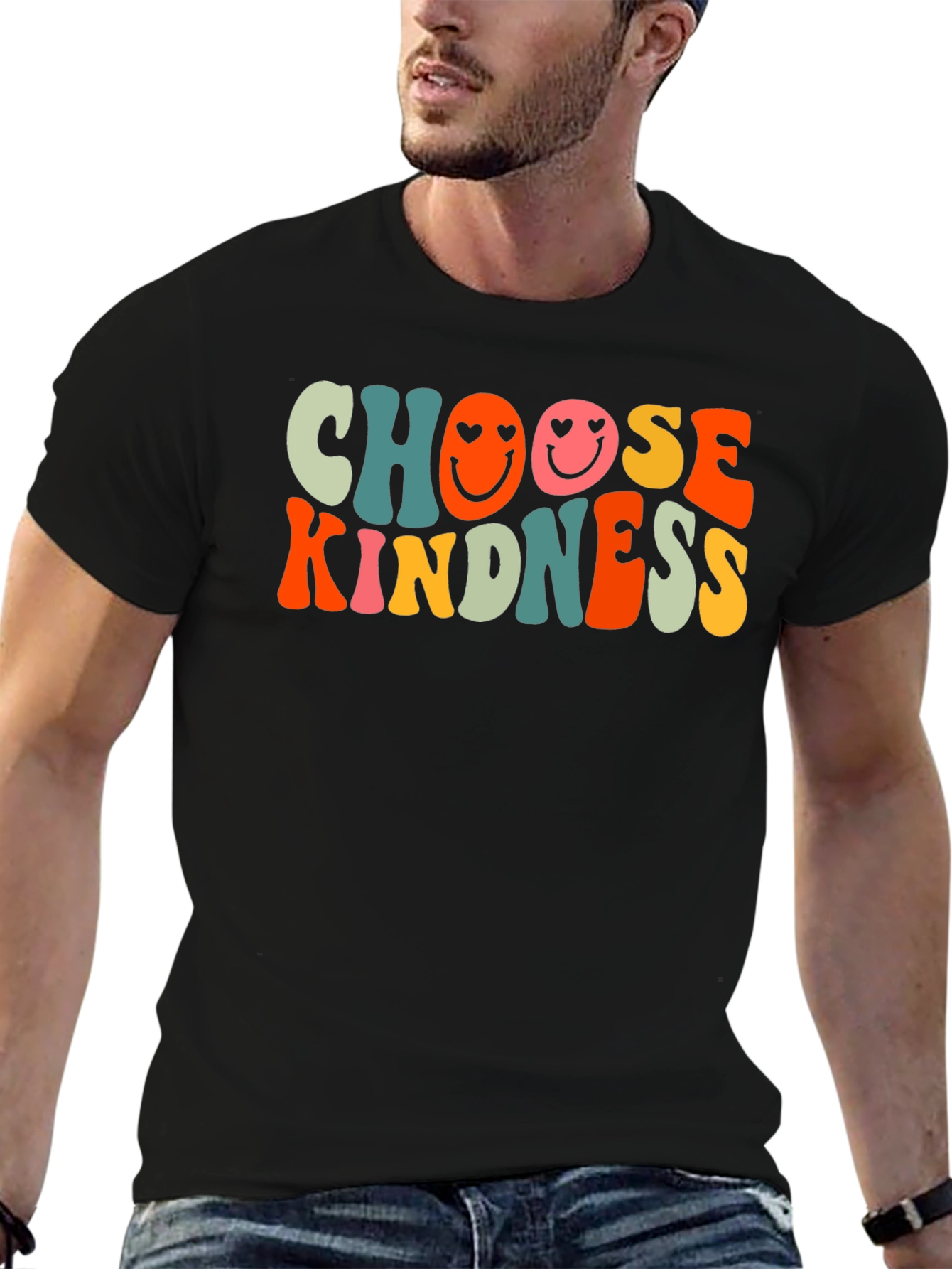 Choose Kindness Graphic Tee - Retro Smiley Face T-Shirt