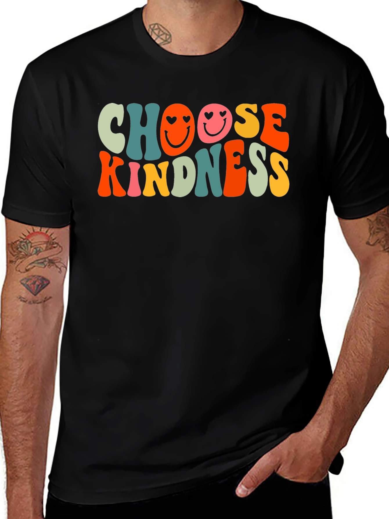 Choose Kindness Graphic Tee - Retro Smiley Face T-Shirt