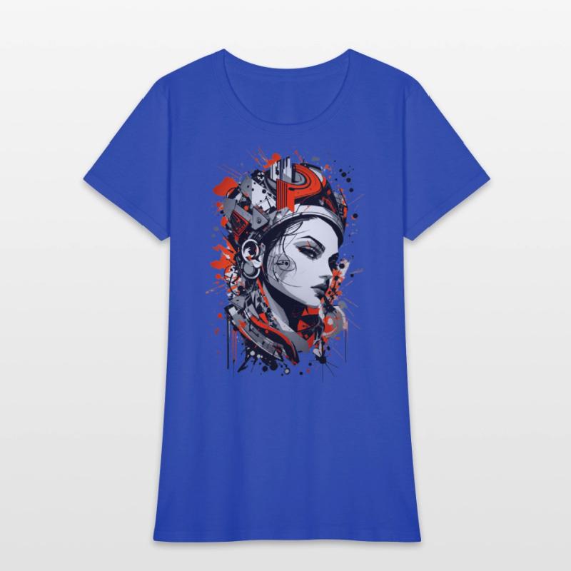 Abstract Colorful Young Woman Graffiti Art