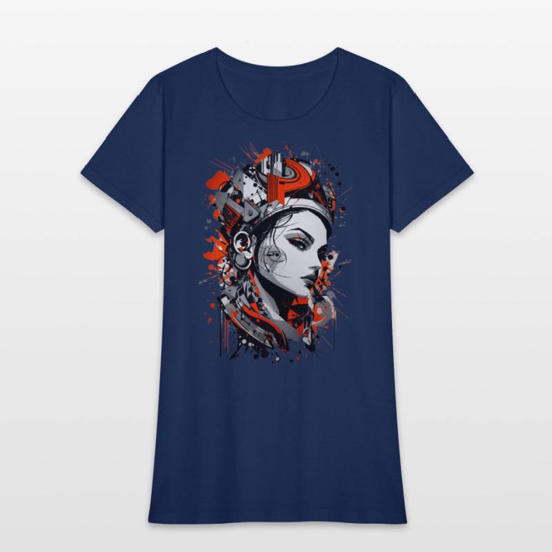 Abstract Colorful Young Woman Graffiti Art