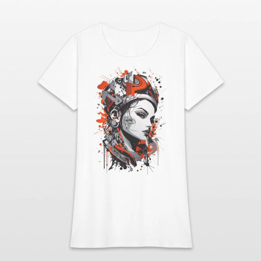 Abstract Colorful Young Woman Graffiti Art