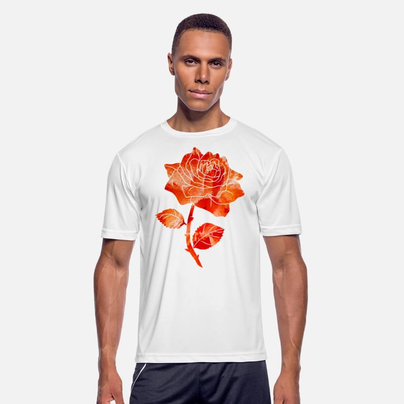 Abstract pasionate coral orange rose flower extrus