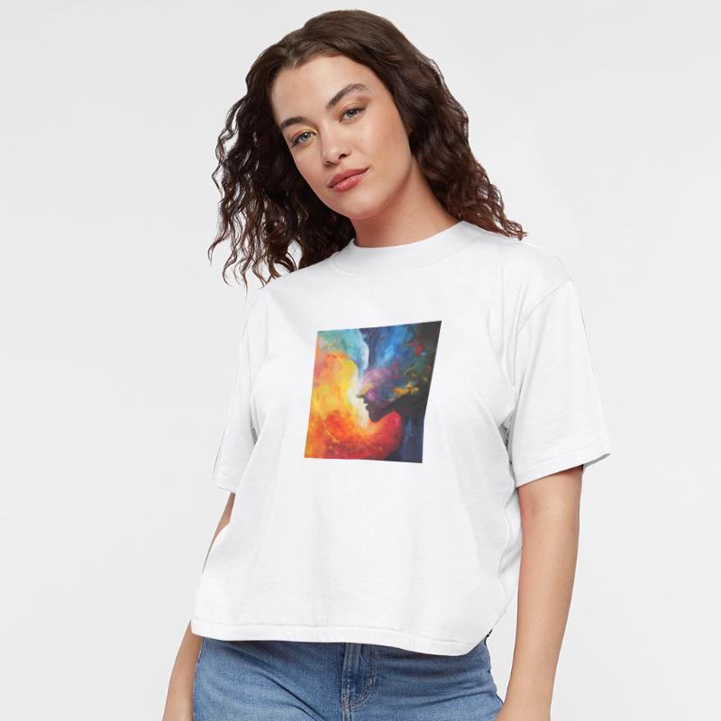 Abstract side profile human form - bright colours