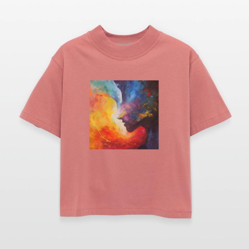 Abstract side profile human form - bright colours