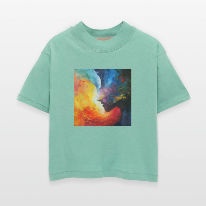 Abstract side profile human form - bright colours