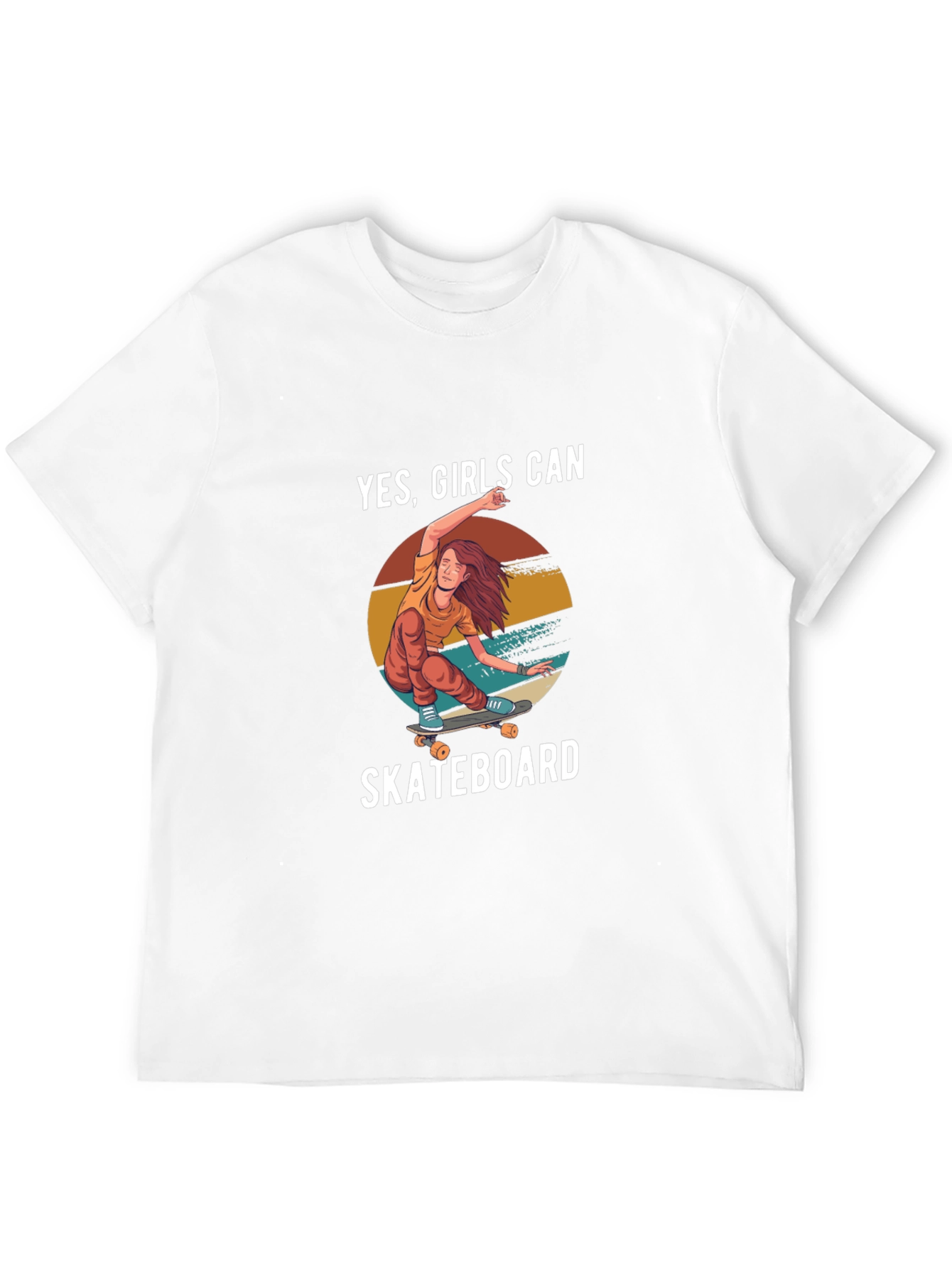 Yes Girls Can Skateboard Graphic Tee - Black