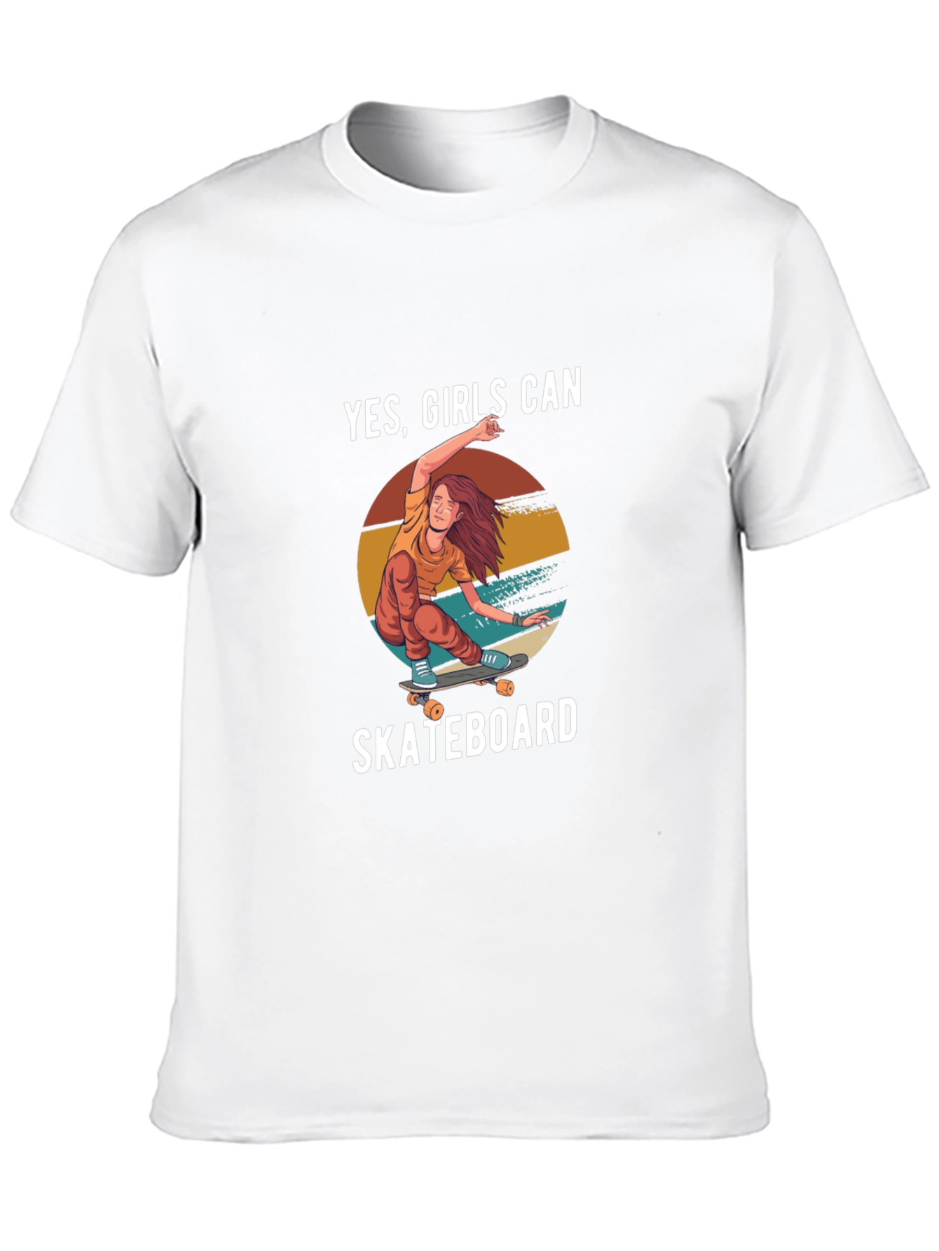 Yes Girls Can Skateboard Graphic Tee - Black