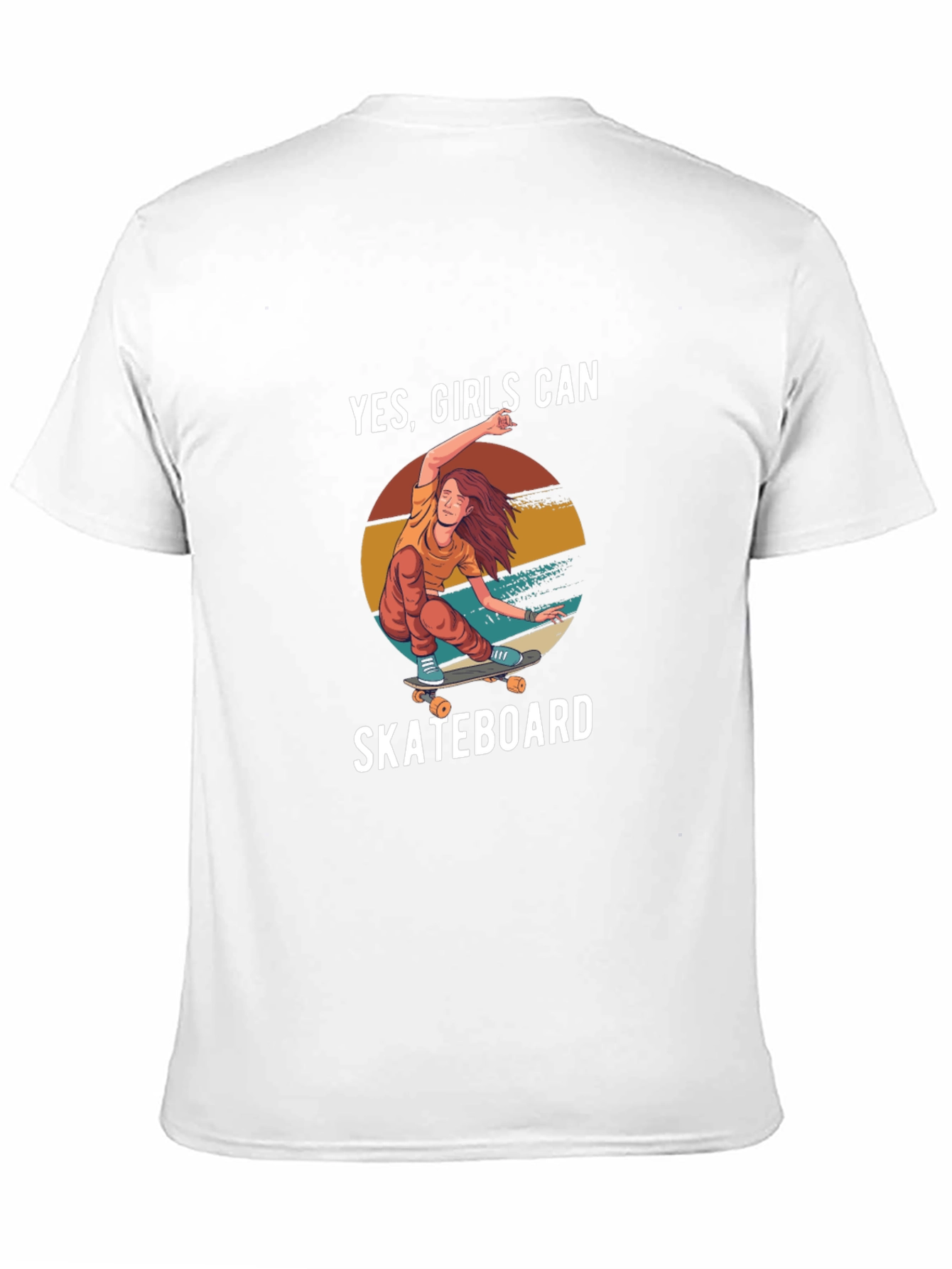 Yes Girls Can Skateboard Graphic Tee - Black