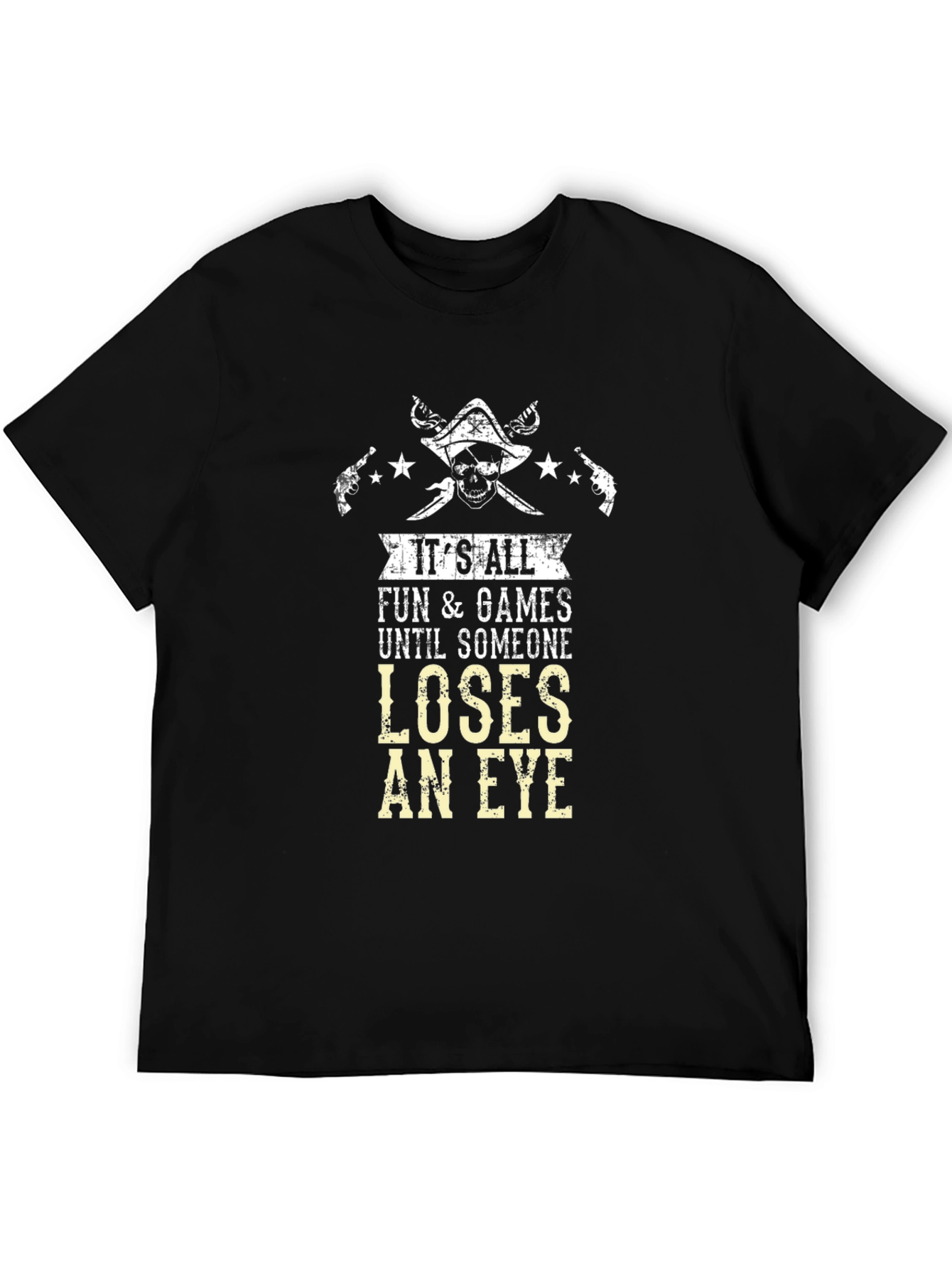 Pirate Skull Fun & Games Graphic T-Shirt