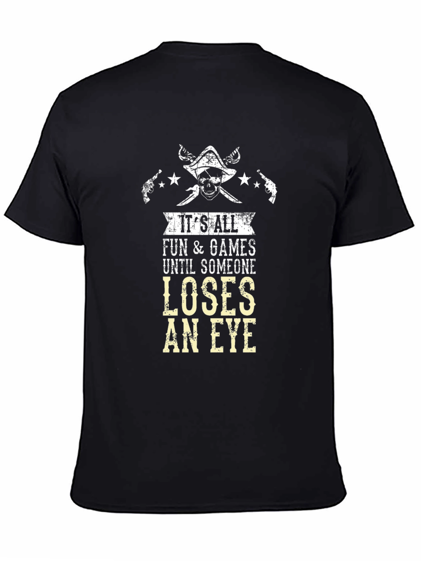 Pirate Skull Fun & Games Graphic T-Shirt