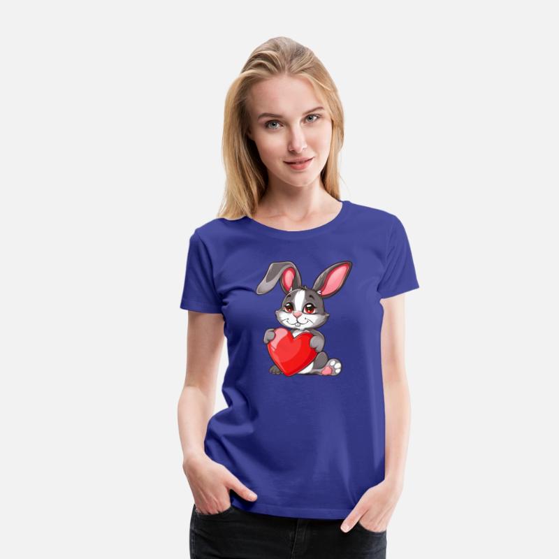 Adorable Bunny Holding Red Heart with Cute
