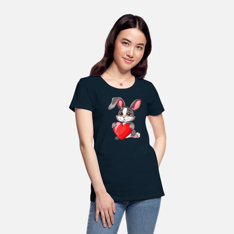 Adorable Bunny Holding Red Heart with Cute