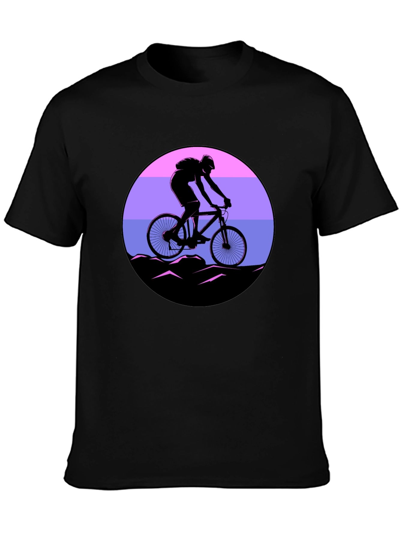 Mountain Biker Sunset Graphic Tee