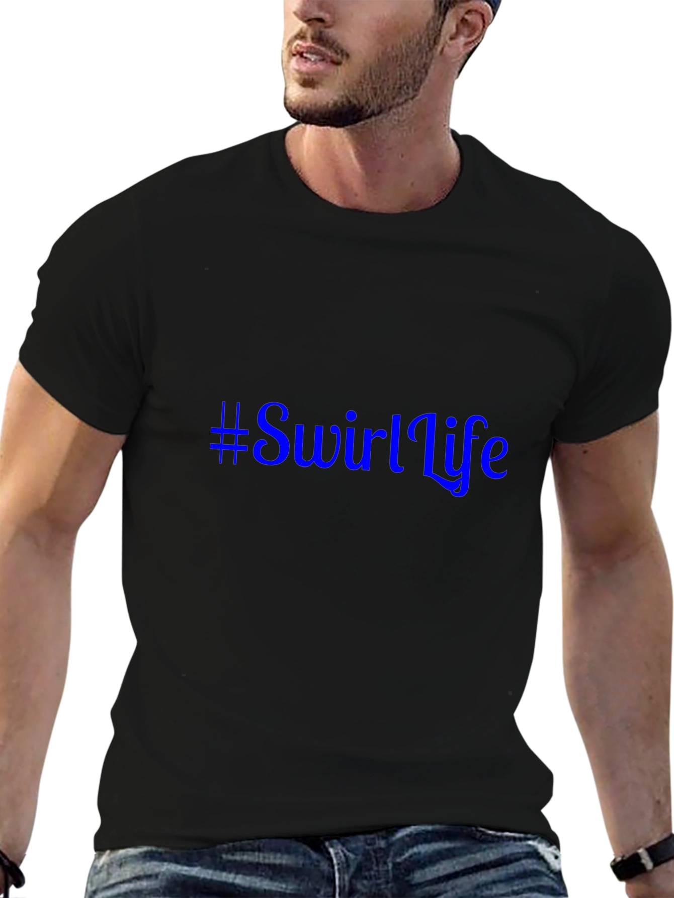 Swirl Life Graphic Tee - Black