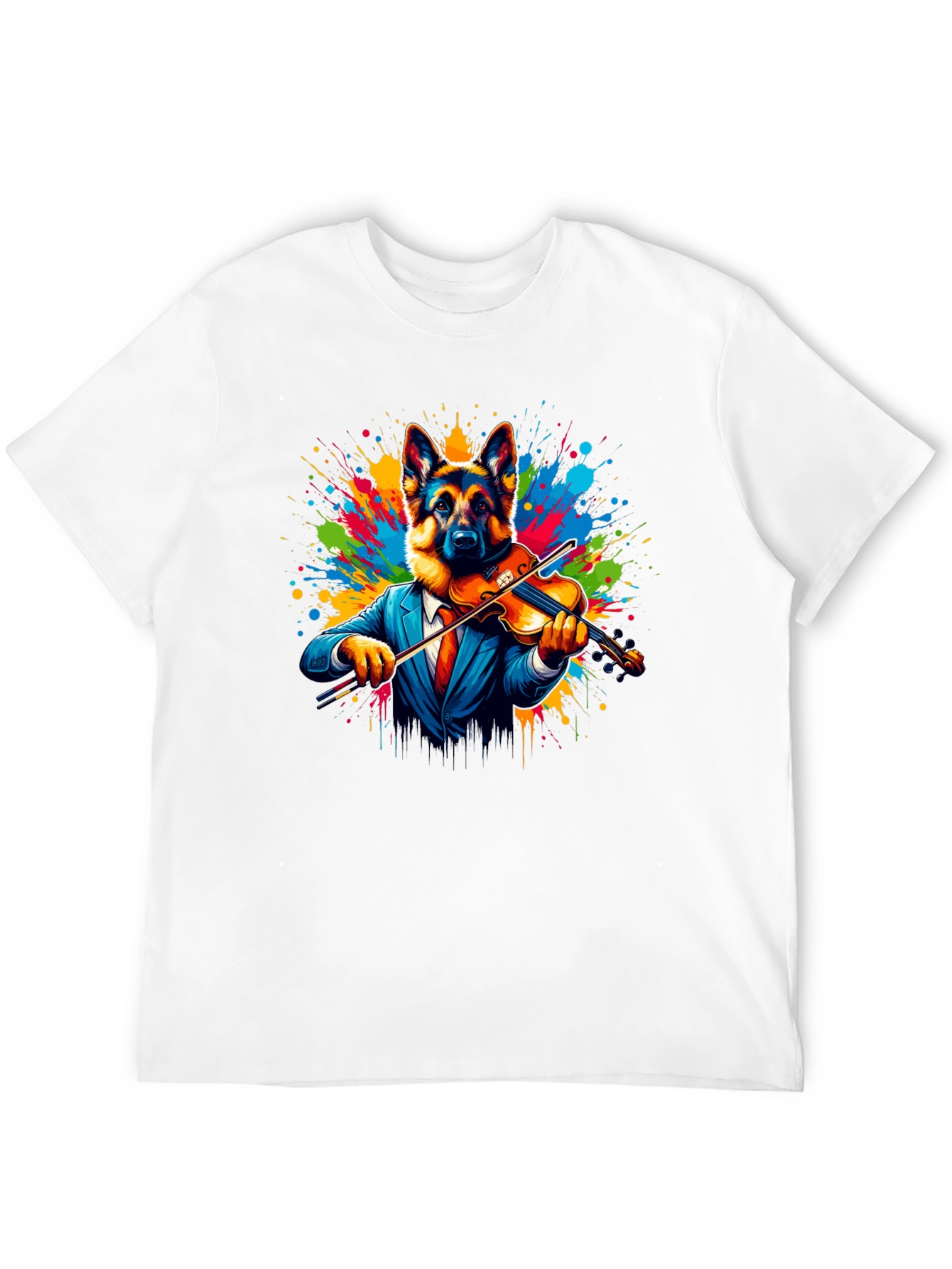 German Shepherd Violinist Graphic Tee