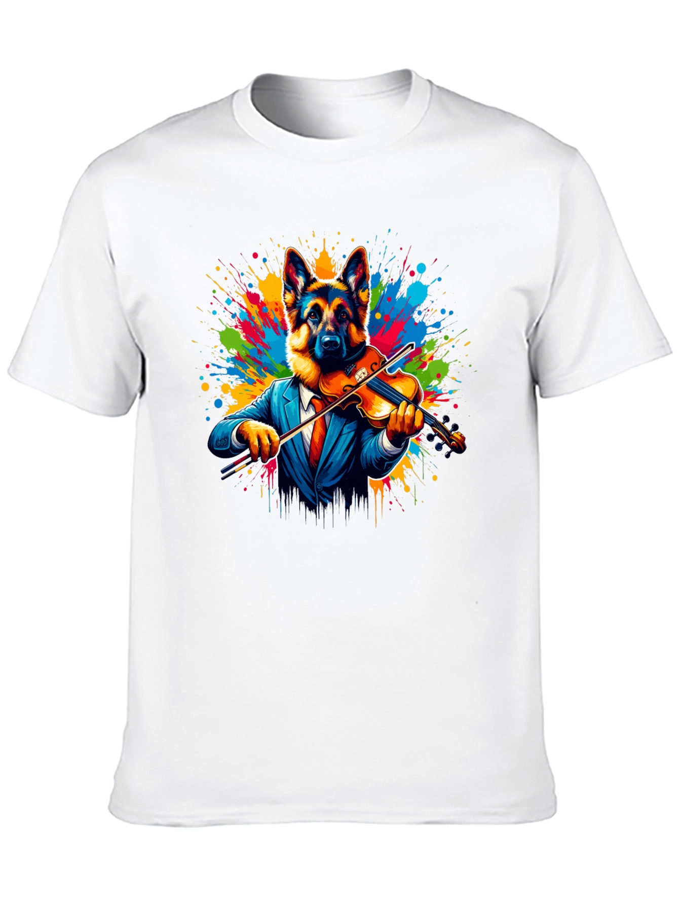 German Shepherd Violinist Graphic Tee