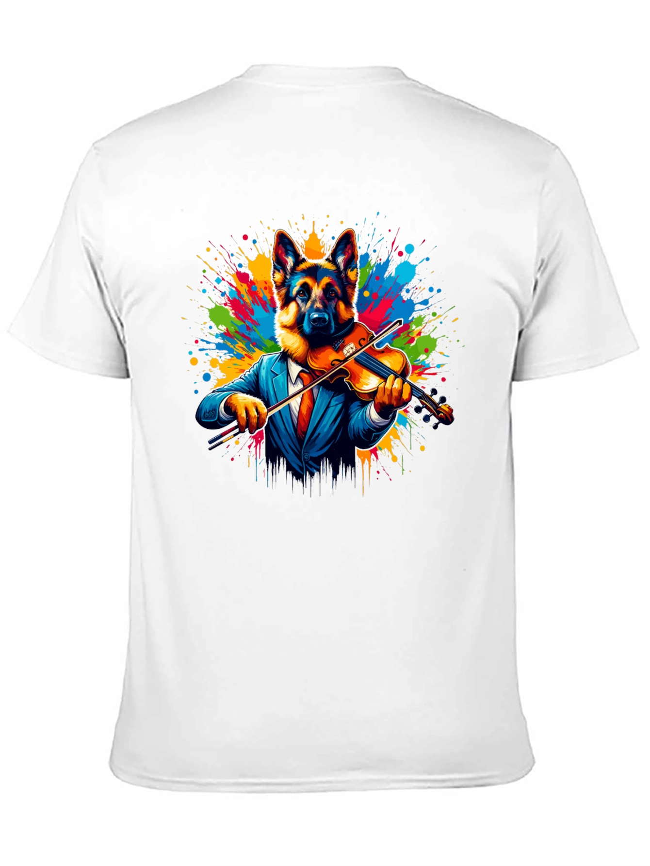 German Shepherd Violinist Graphic Tee