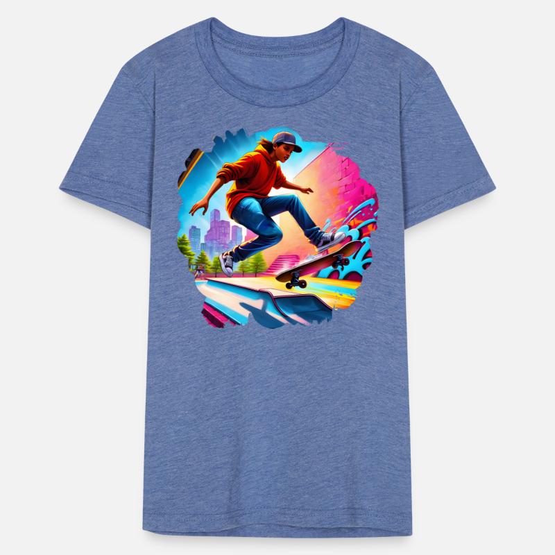 AI Airbrushed Skate Park Teen Shirt Design