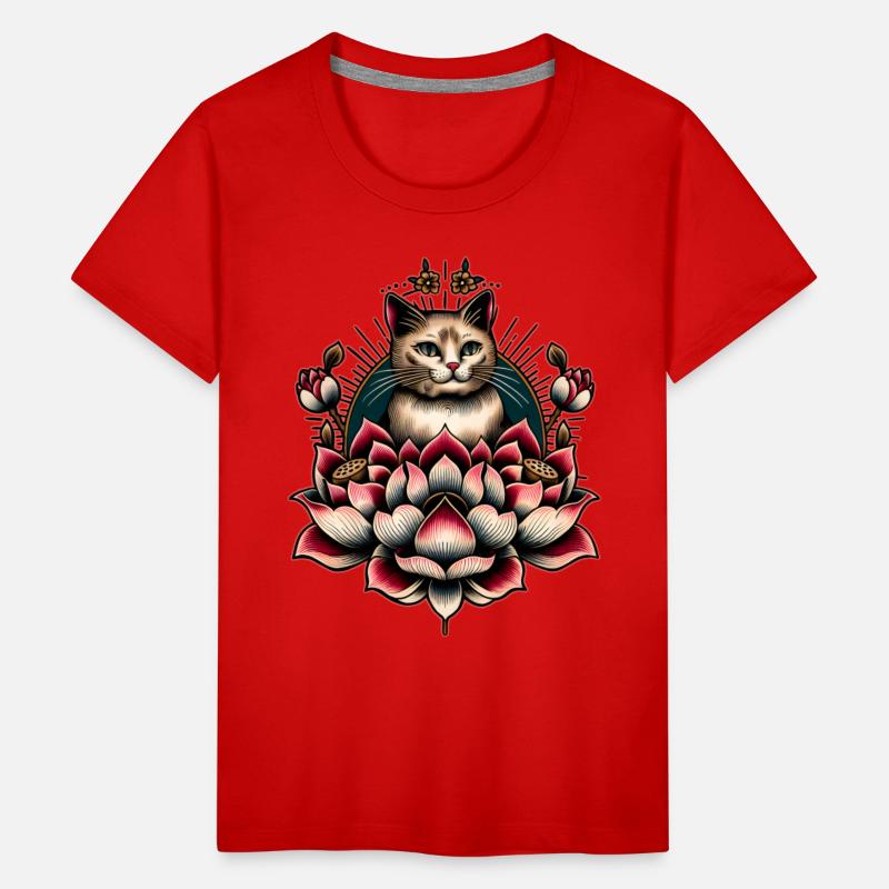 AI Japanese Cat with Lotus Flower