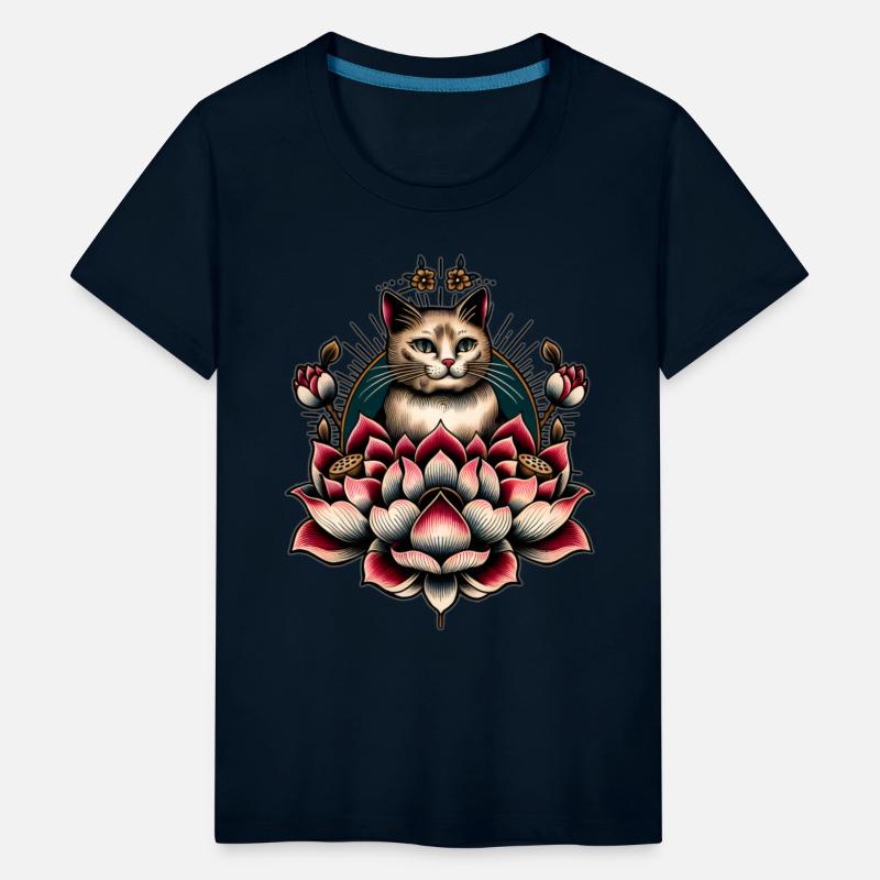 AI Japanese Cat with Lotus Flower