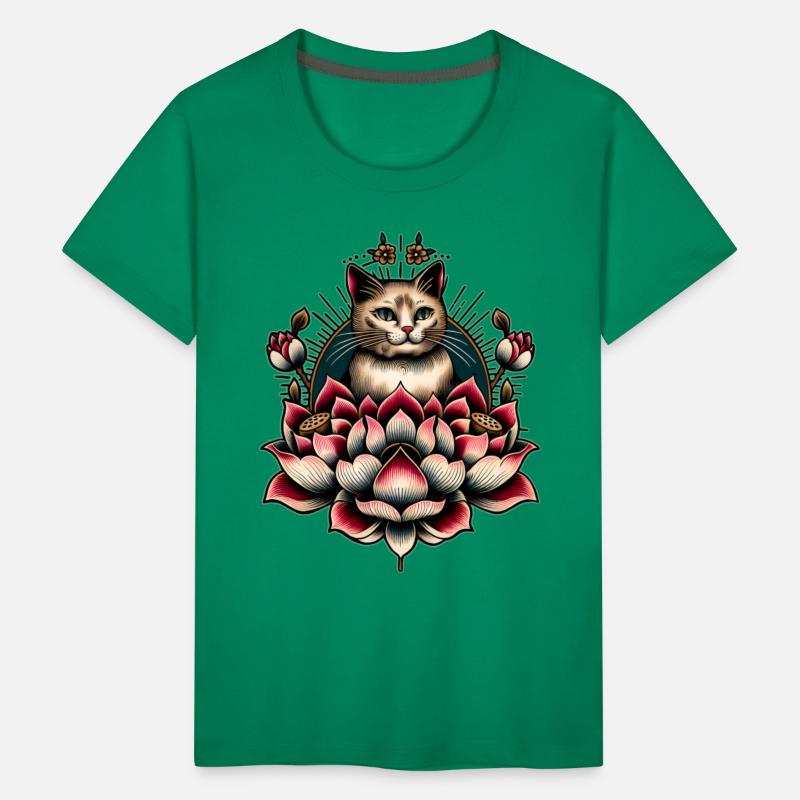 AI Japanese Cat with Lotus Flower