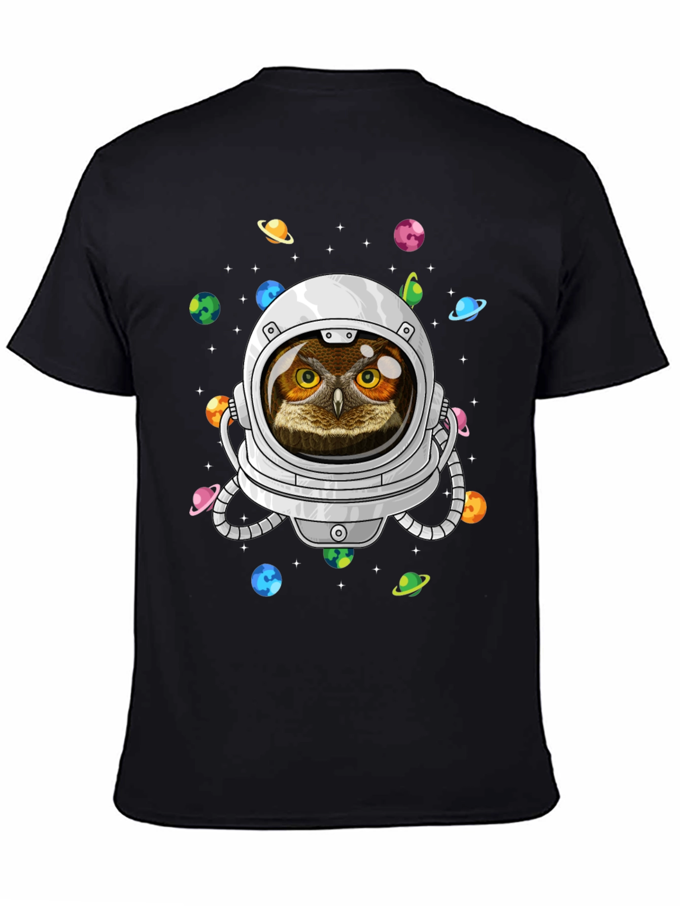 Astronaut Owl Graphic T-Shirt - Space Design