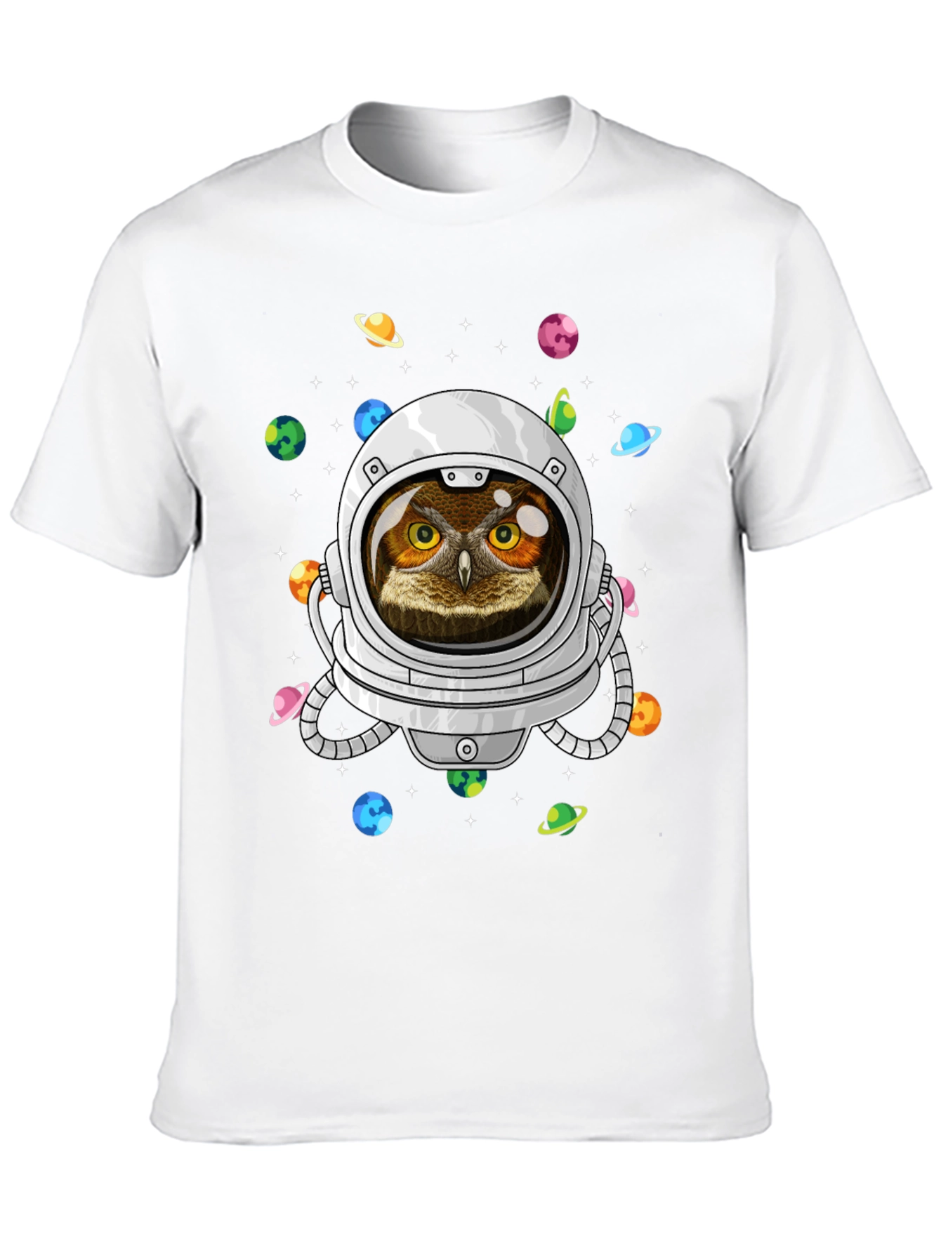 Astronaut Owl Graphic T-Shirt - Space Design