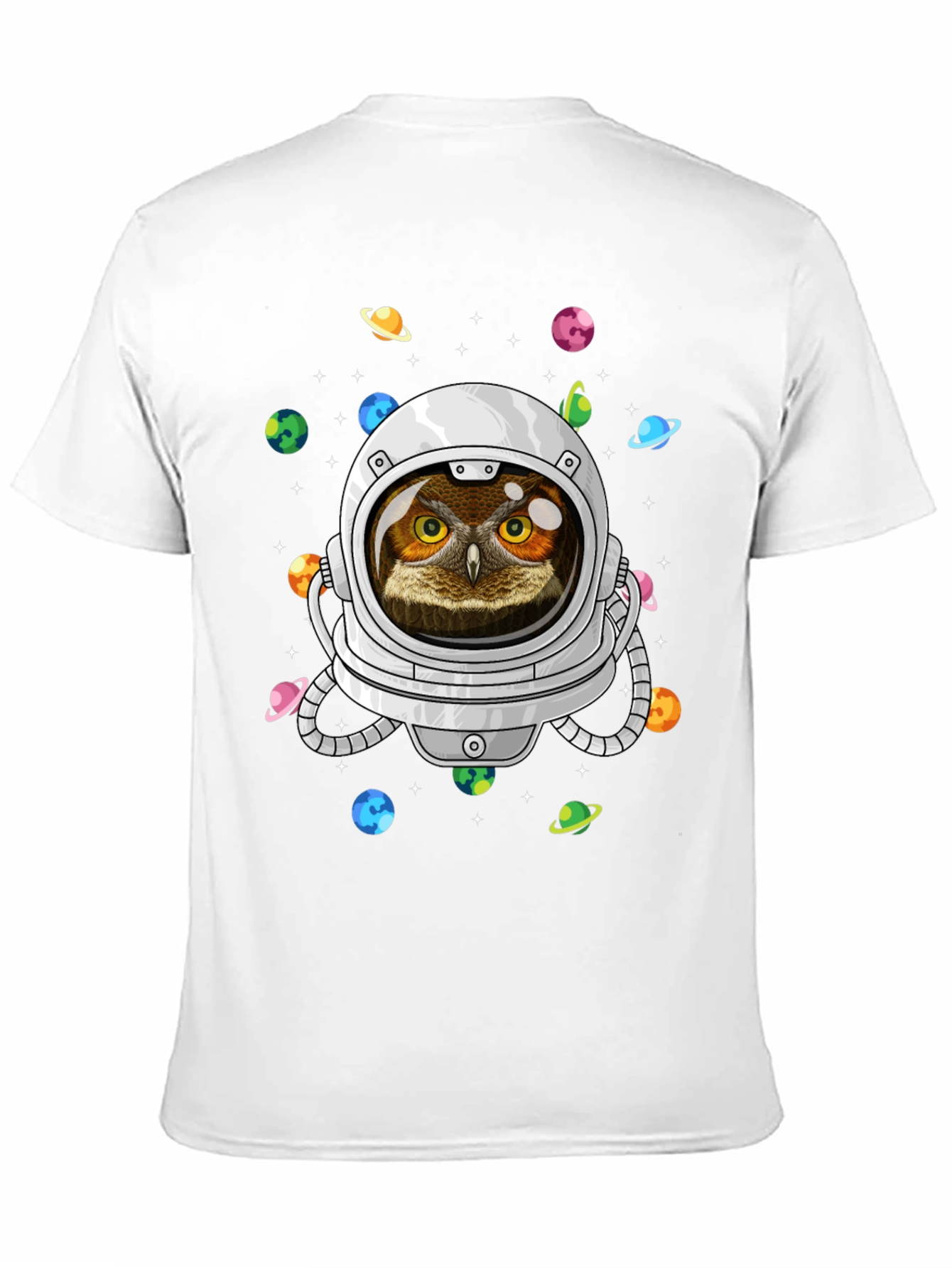 Astronaut Owl Graphic T-Shirt - Space Design