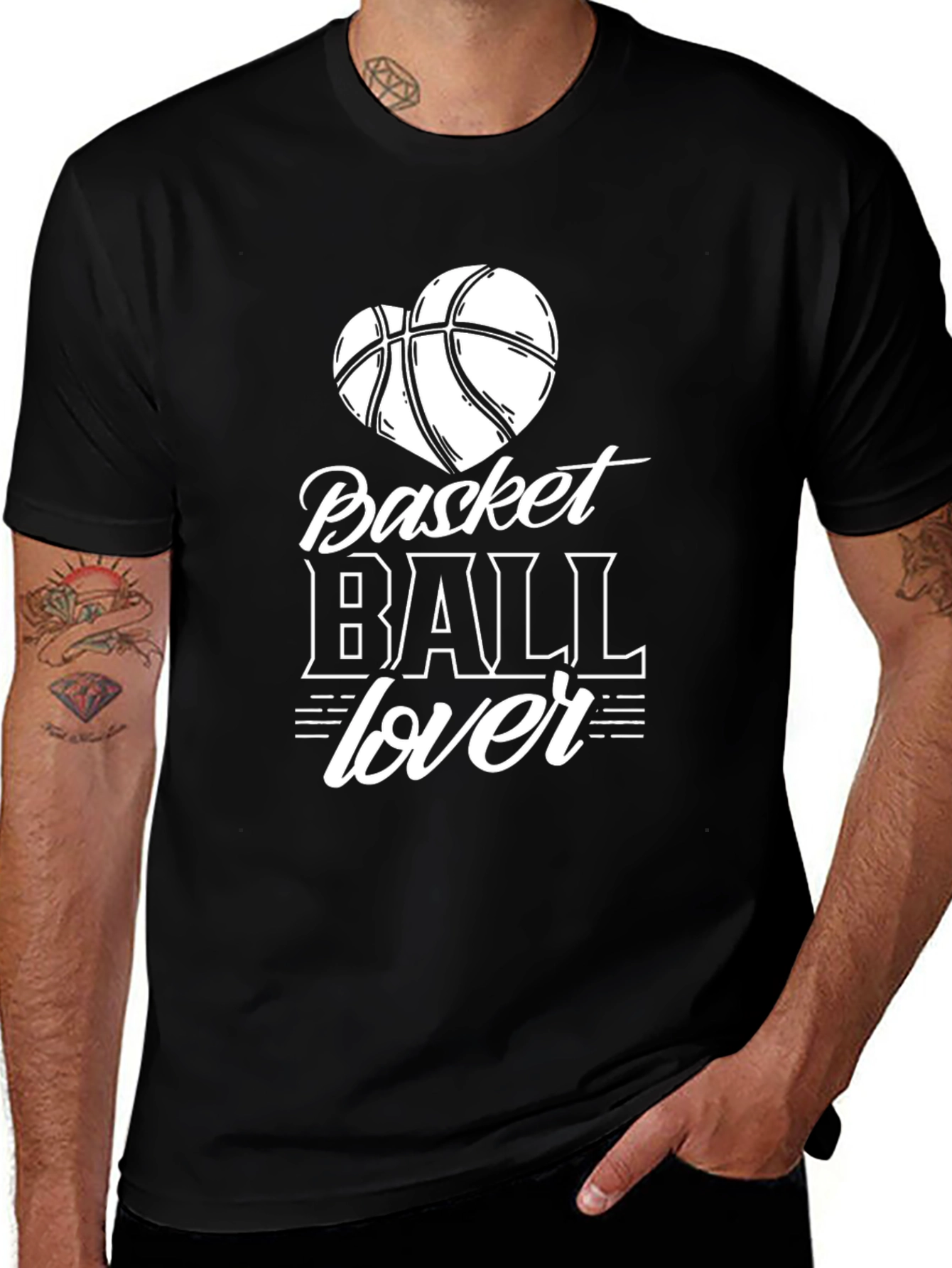 Basketball Lover T-Shirt - Heart Graphic Tee