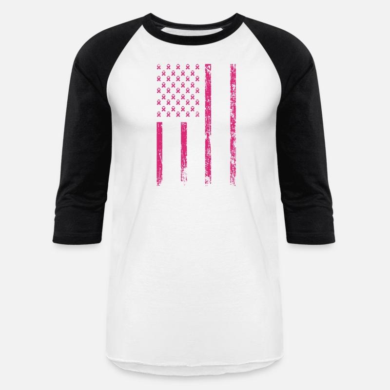 American Flag Ribbon Decor Breast Cancer