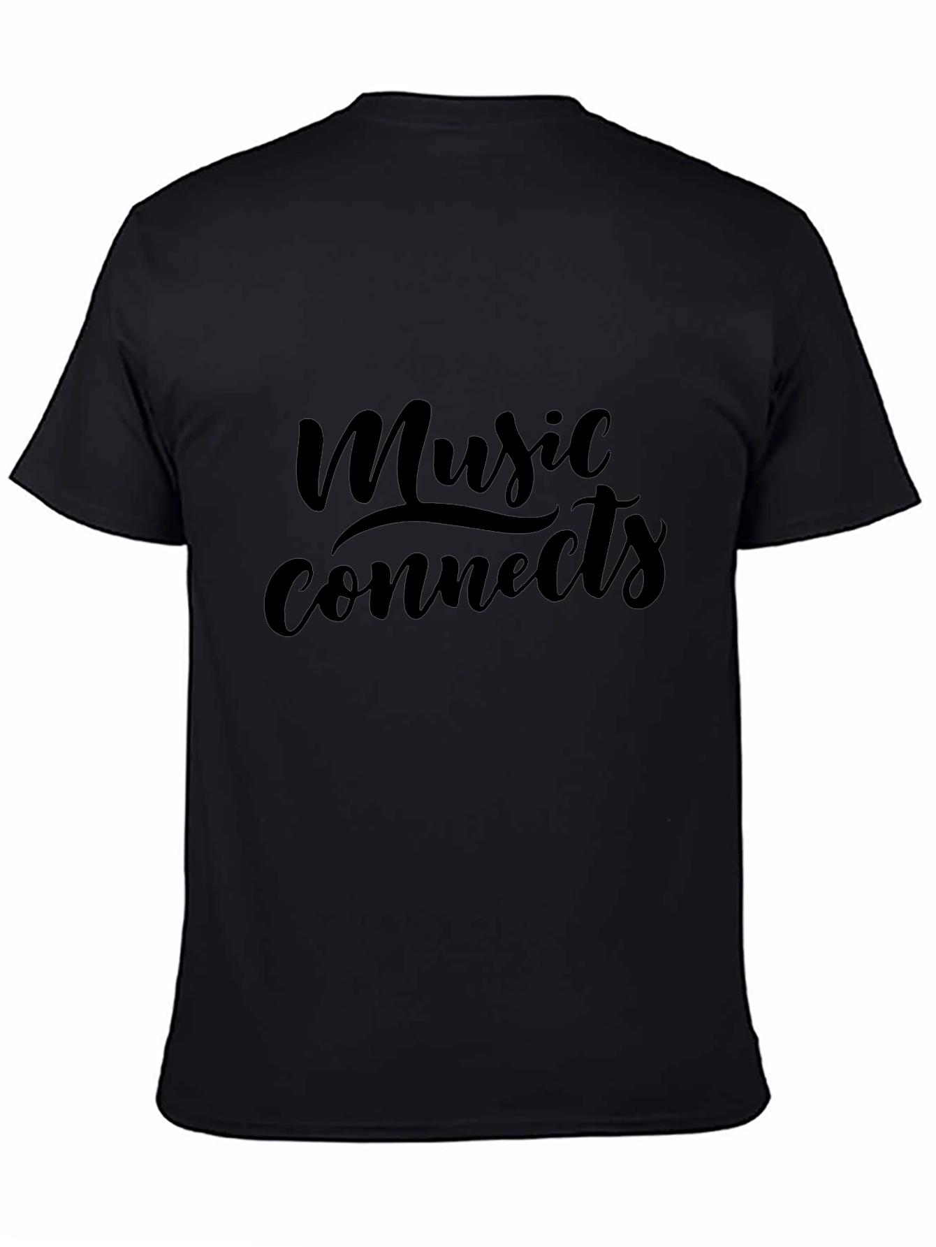 Music Connects Black Graphic Tee - Soft Cotton