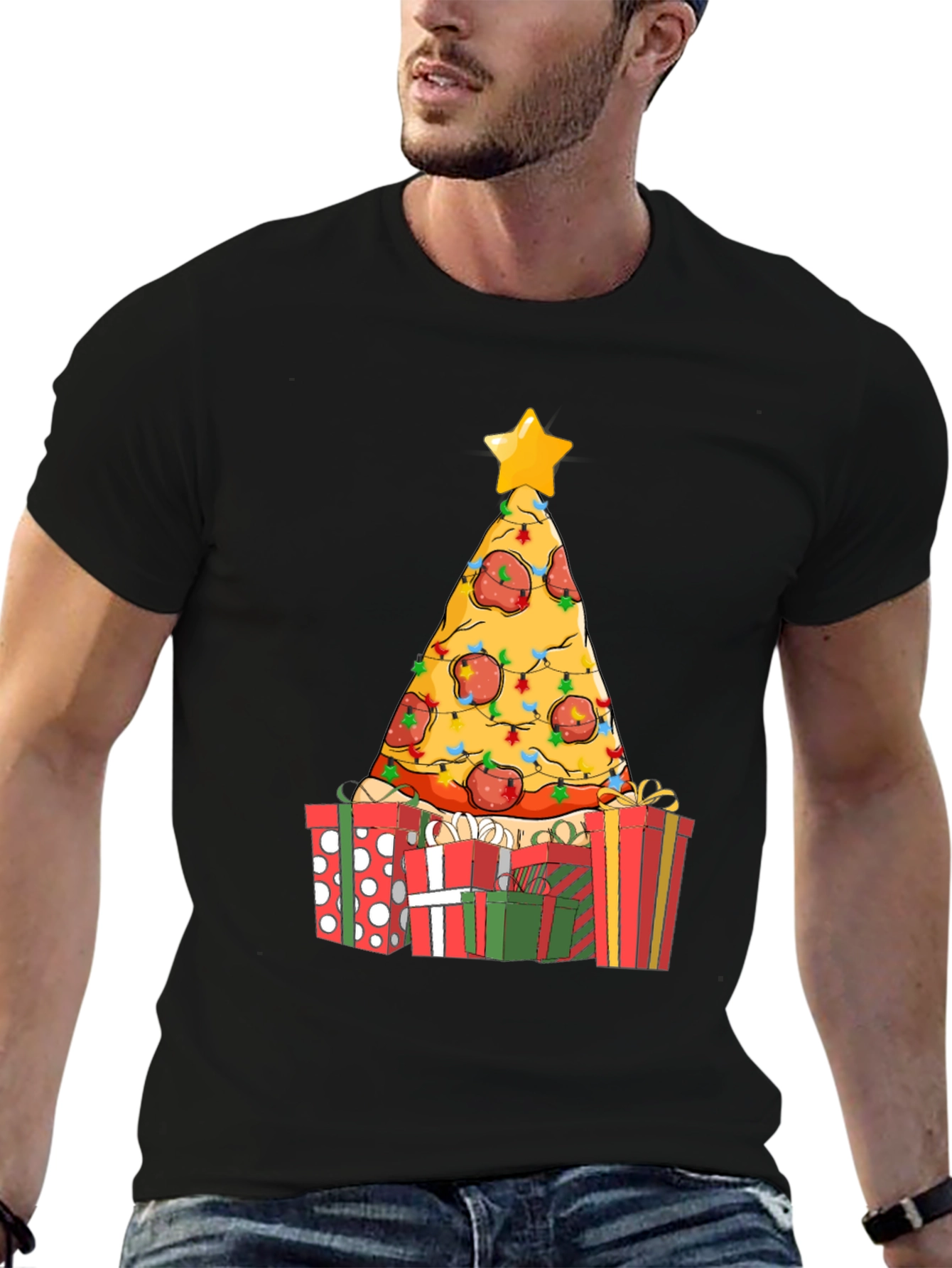 Pizza Christmas Tree Graphic Tee