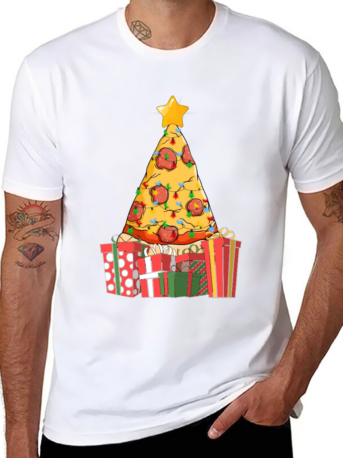 Pizza Christmas Tree Graphic Tee