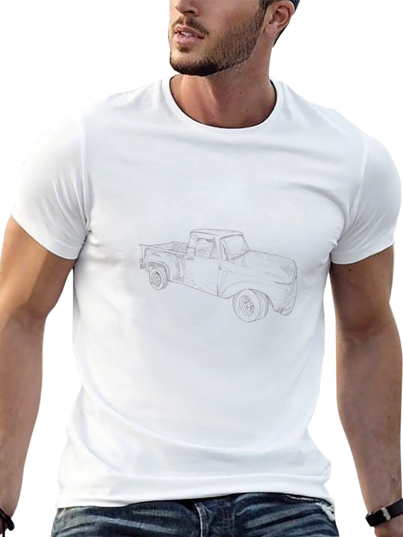 Mens Classic Black Crew Neck T-Shirt