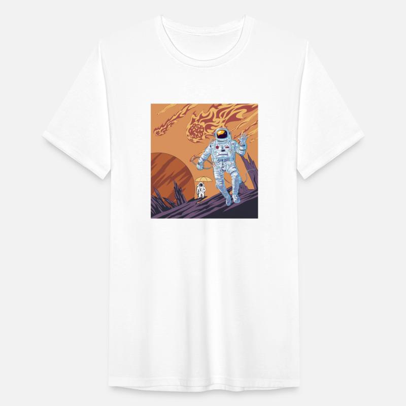 Astronaut in a fantasy picture of red mars