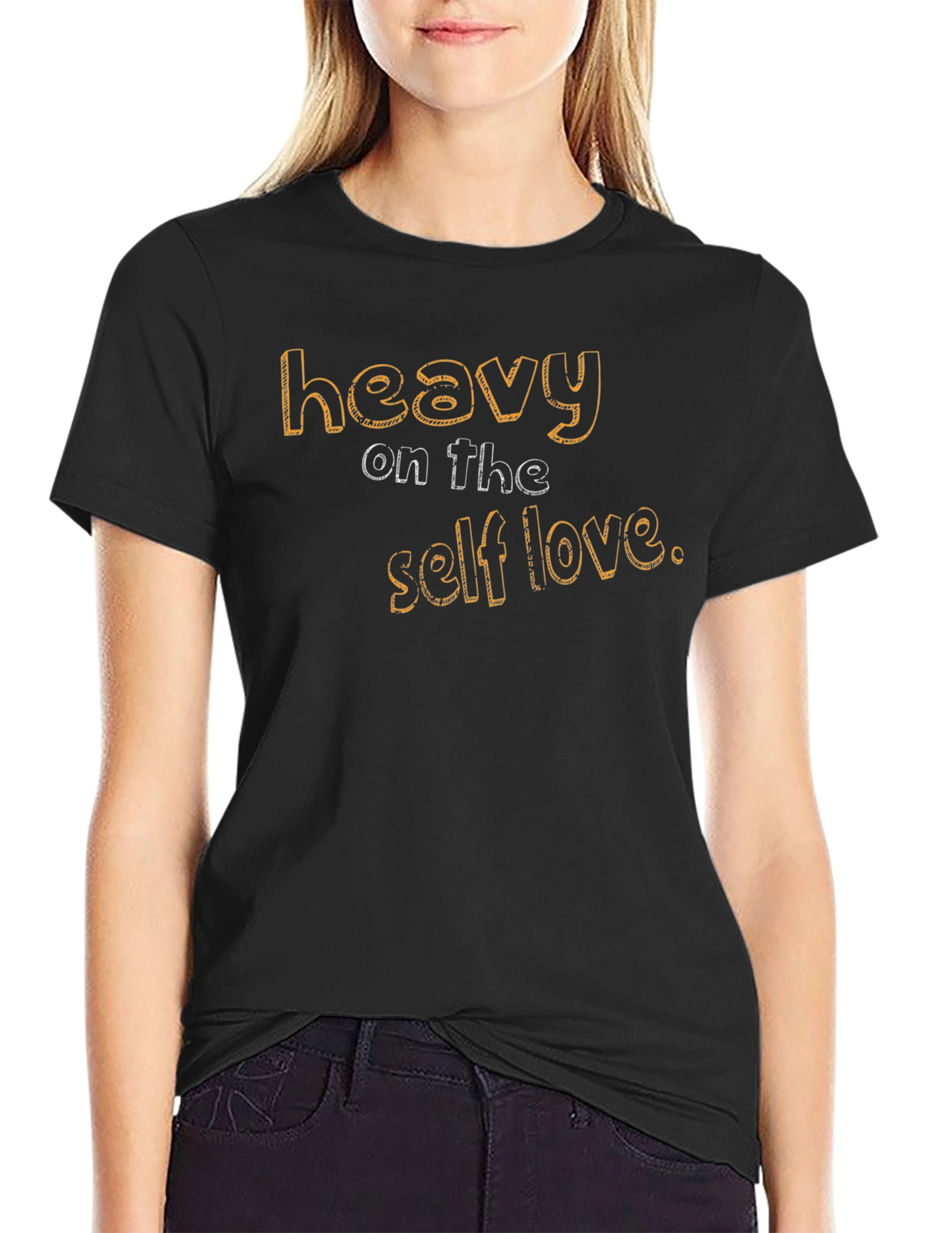 Heavy on The Self Love Black Graphic Tee