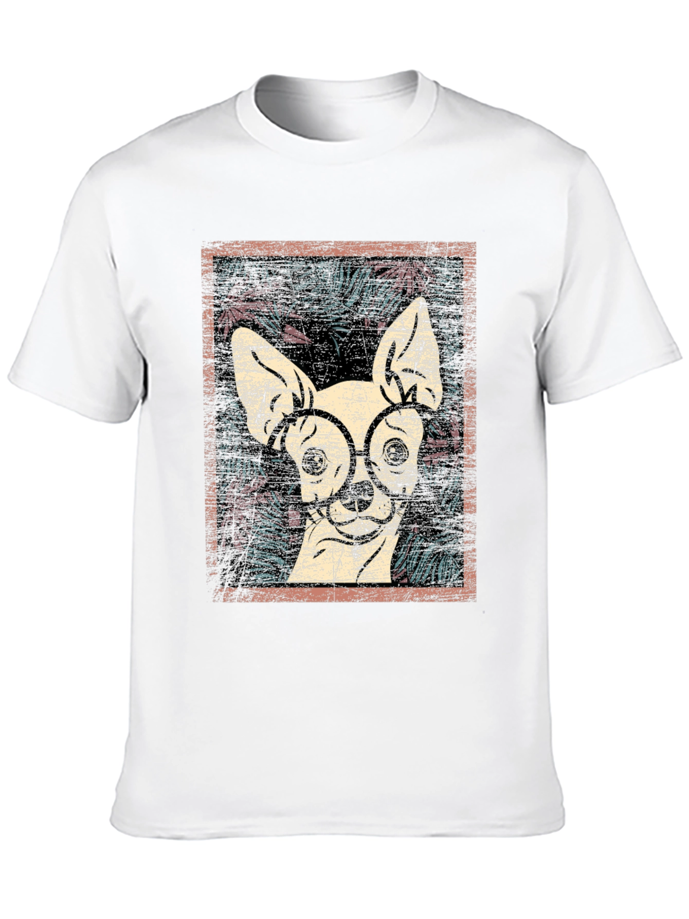 Dog with Glasses Graphic Print Tee