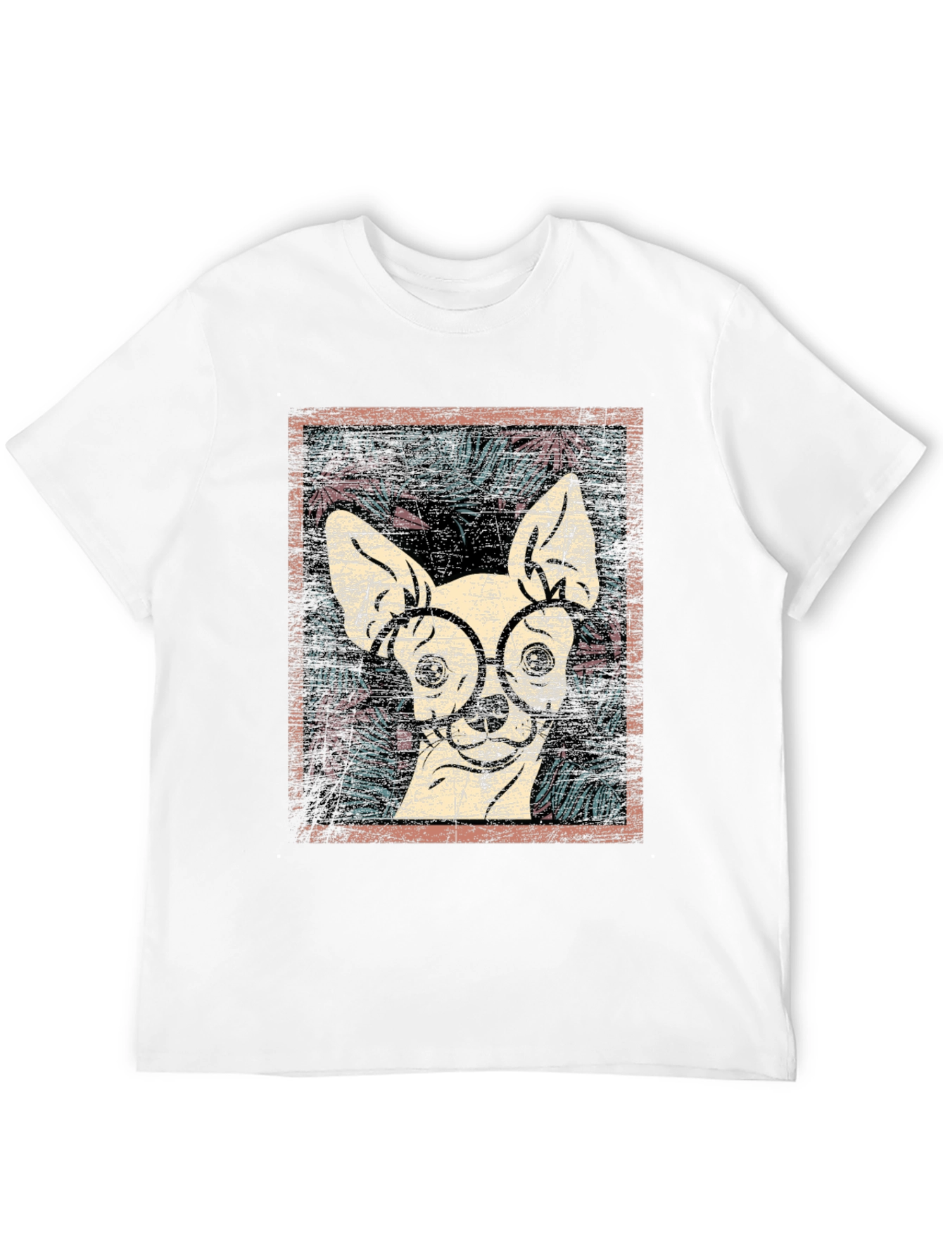 Dog with Glasses Graphic Print Tee
